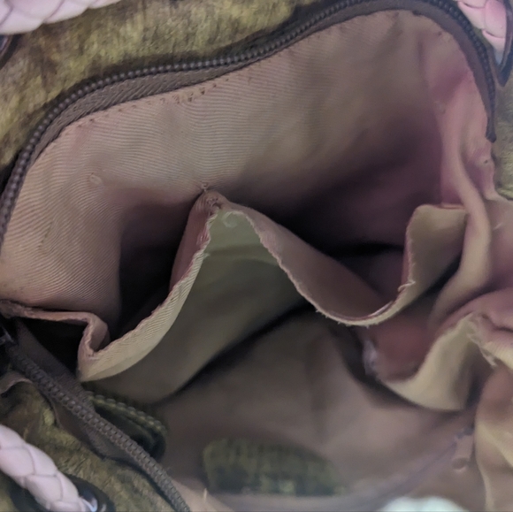 J & E New York Small Purse Green And White Stripes - Picture 6 of 11